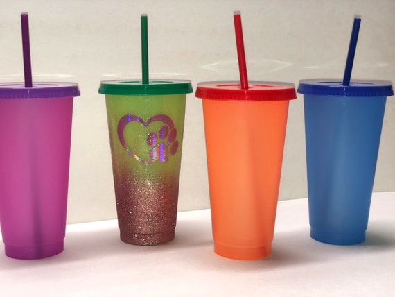Butterfly Vinyl Sticker 710ml Reusable Straw Cold Cup Decals