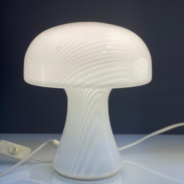Mushroom table lamp in Murano glass, swirling glass H.26