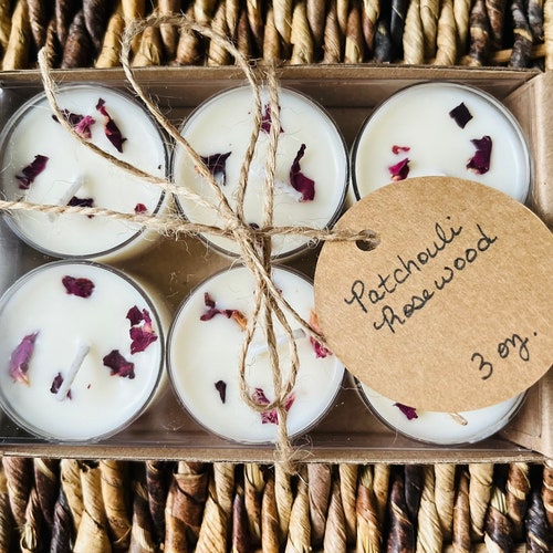 Soy Tea Light Candles Sandalwood One Dozen Set of 12 Etsy