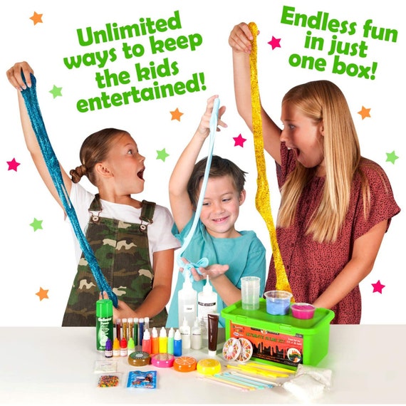 DIY Gift Make Your Own Christmas Kids Slime Kits Fun Messy Kit Glitter play 