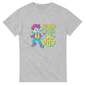K-Pop Concert Tee: Neon Cartoon Singer, Unisex Cotton T-Shirt