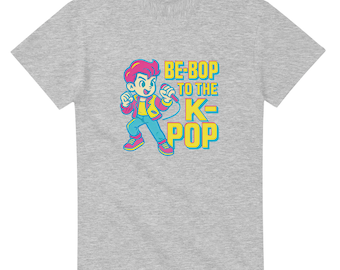 K-Pop Concert Tee: Neon Cartoon Singer, Unisex Cotton T-Shirt