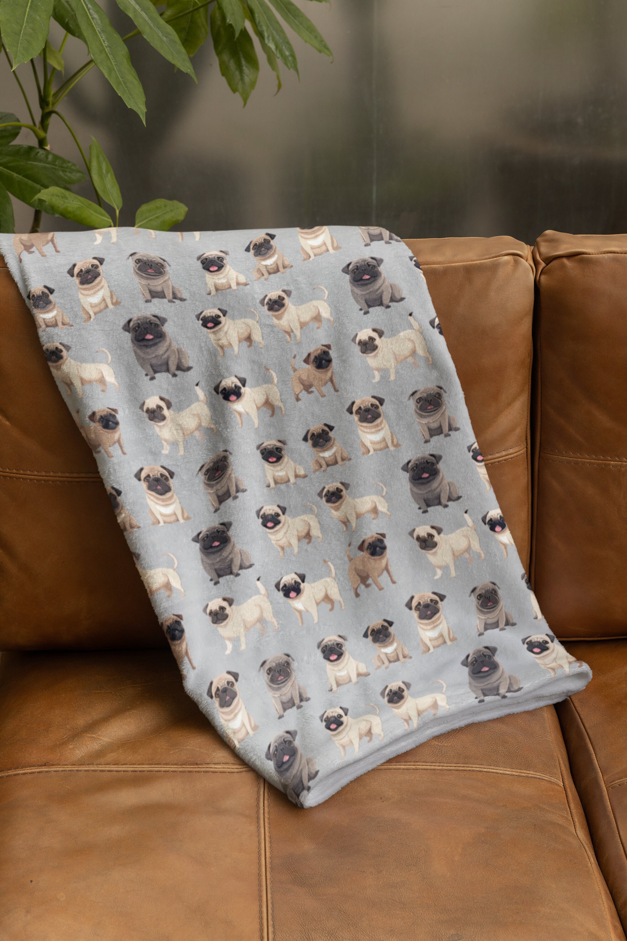 Cute Pug Blanket Throw Cover, 40 X 60 Inches, Soft Blanketpug Lovers