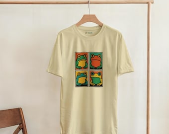 T-shirt Pop Art Frog: maglietta grafica retrò giapponese