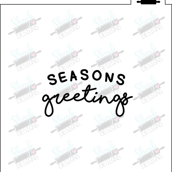 Seasons Greetings Stencil - Etsy