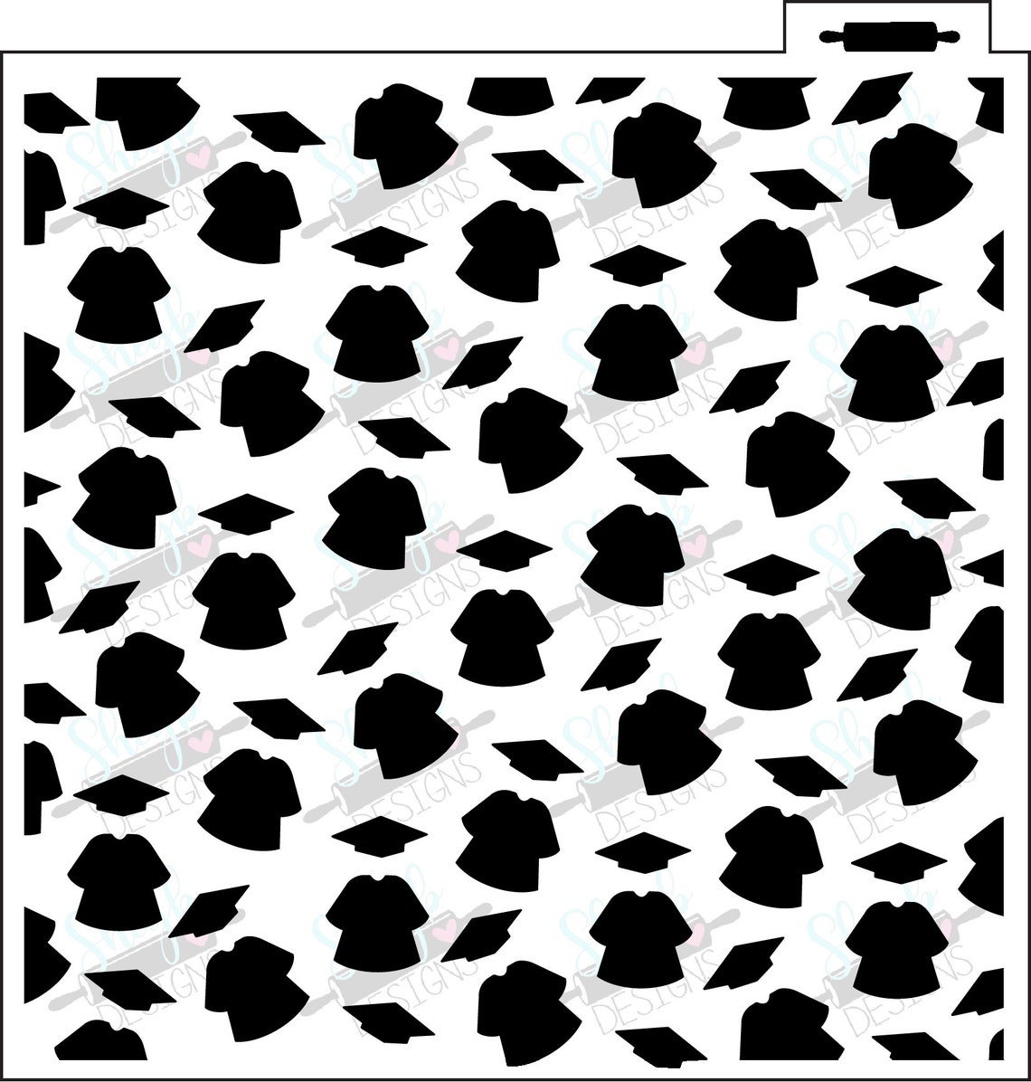 Grad Cap and Gown Background Stencil Etsy