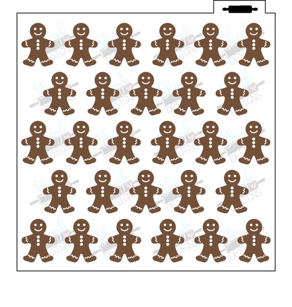 2 Part Gingerbread Man Stencil | Etsy