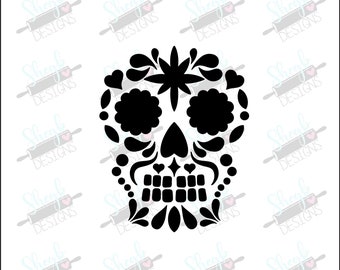 Sugar Skull Stencil - Etsy Israel