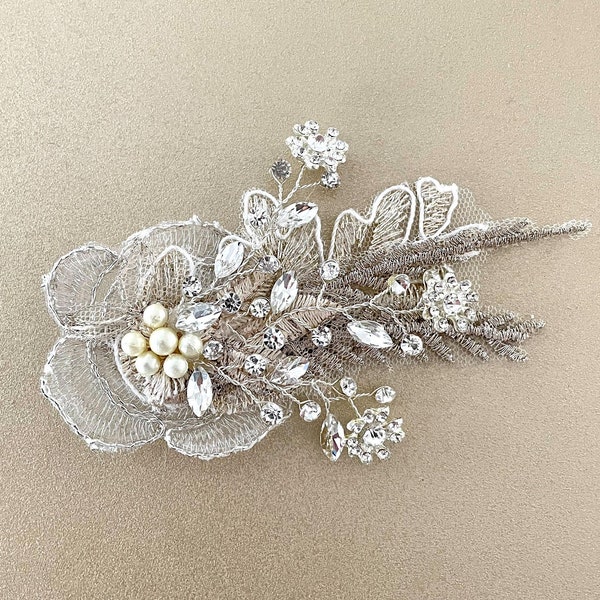 champagne wedding headpiece
