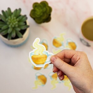 Theekopje Sticker - Organiseren en Personaliseren - Aquarel Vinyl Print