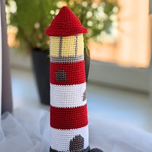 Modèle de phare, crochet phare pdf, modèle PDF, modèle de thème de plage, phare au crochet, jouet phare, modèle pdf phare