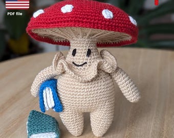 Simpatico schema all'uncinetto per fungo agarico muscario (schema PDF)