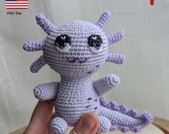 Crochet Axolotl Pattern, Amigurumi Toy (PDF Pattern