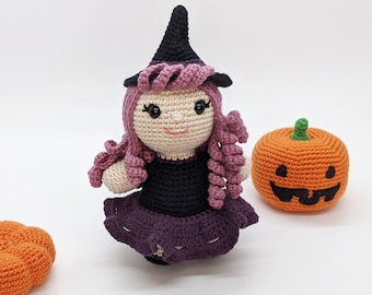 Crochet witch pattern, cute witch, amigurumi pattern, pdf, crochet pattern, Halloween pattern