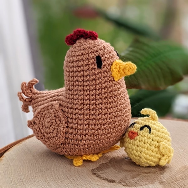 Mama hen pattern, Crochet chicken pdf, PDF pattern, Easter theme pattern, cute crochet hen, crochet chicken toy, chicken pdf pattern, hen