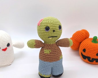 Crochet Zombie Amigurumi Pattern, Halloween Toy (PDF)
