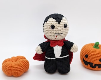 Crochet Vampire Amigurumi Pattern, Halloween Toy (PDF)