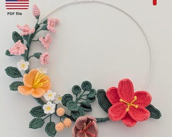 Schema per ghirlanda di fiori all'uncinetto: decorazioni fai da te per la casa (PDF)