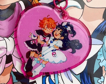 Futari Wa Precure rosa Glitzer Acryl Charm