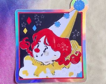 Pretzel the Clown holographic sticker
