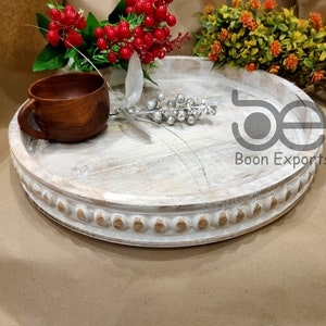 decorative trays, Wood Beaded Tray, Decorative Trays | Wood Serving Tray | Candle Tray | Bath Tray| Coffee Table Tray | Table Centerpiece
