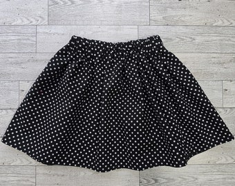 Gonna in cotone a pois per bambine, gonna svasata per bambine, vita elastica