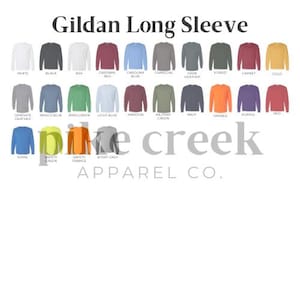 Gildan Long Sleeve G540 Downloadable Color Chart