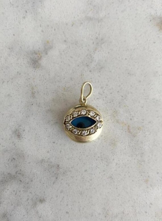 18k Vintage Evil Eye with Crystals