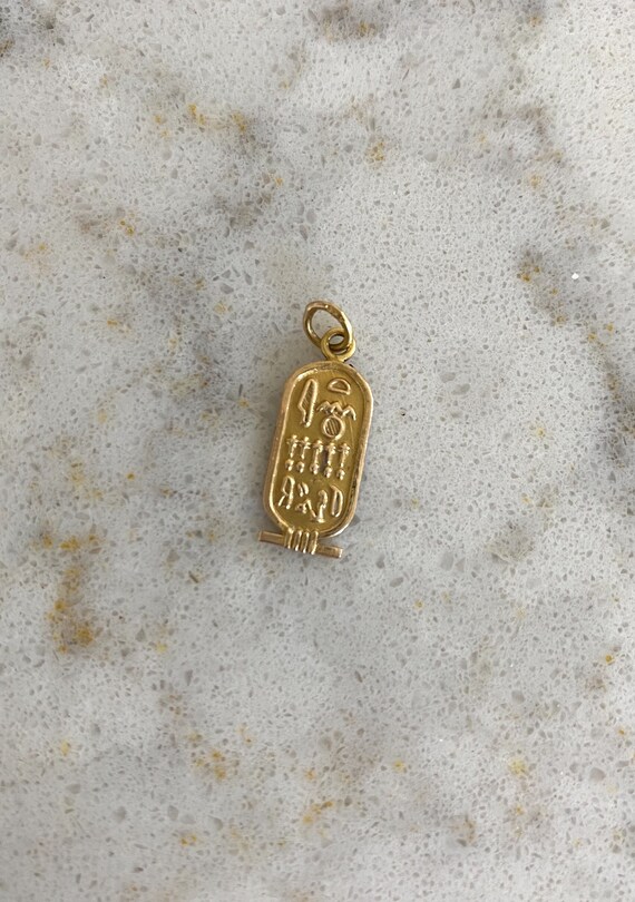 18k Vintage Egyptian Hieroglyphics Pendant