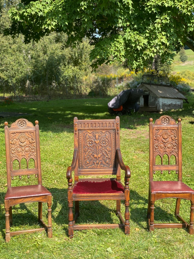 1930s Jamestown Lounge Feudal Oak Antique Formal High Back | Etsy