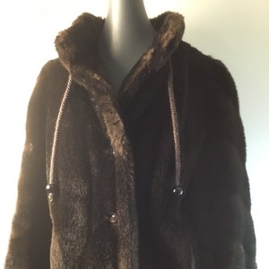 Tissavel Faux Fur Hip Length Coat, Tissavel of France, Vintage Faux Fur, VIntage Faux Mink Jacket