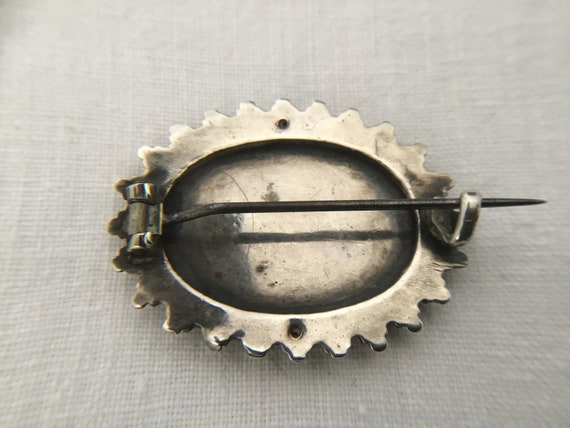 Antique Aesthetic Movement Silver Brooch - image 3