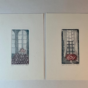 Pair of P. Beer Limited Edition Aquatint Etchings, Limited Edition Etchings and Aquatint, Canadian Printmaker P. Beer