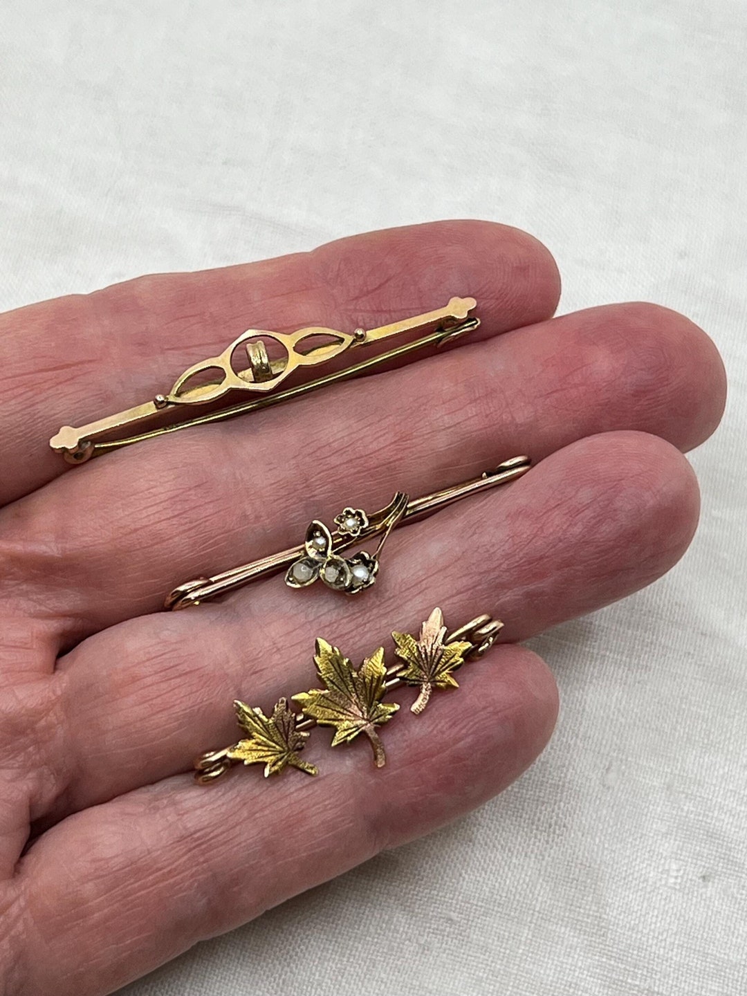 Solid Gold Lingerie Pins Brooch 9ct Art Deco Lingerie Pin 9c Flower Solid Gold Lingerie Pins Brooch 9ct Art Deco Lingerie Pin 9c Flower