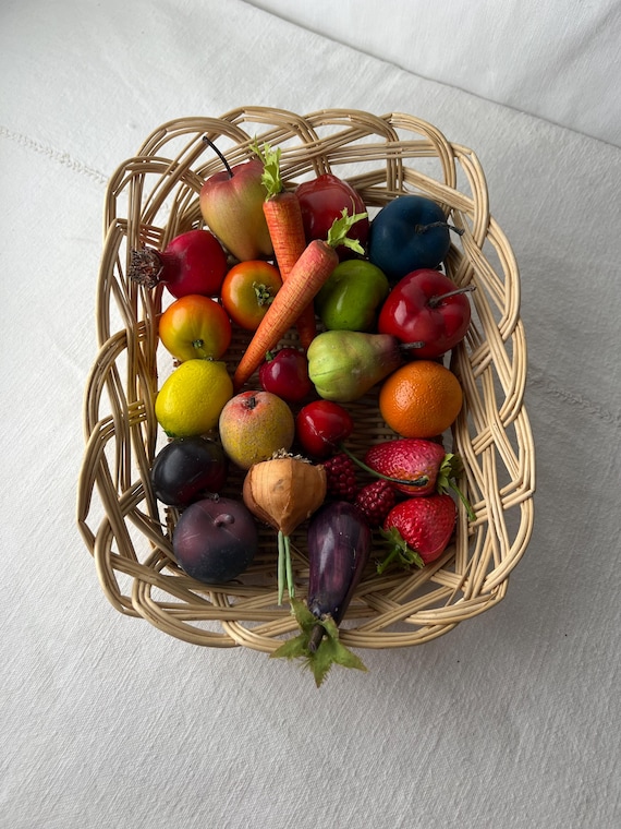 Panier Ancien En Fil De Fer Métal Noir - Déco Vintage Ou Rangement Fruits
