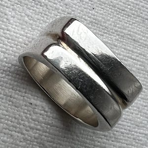Mexican Square Silver Band Ring, Mexican Silver Jewelry, Sterling Silver RIng, Sterling SIlver Mexican Ring