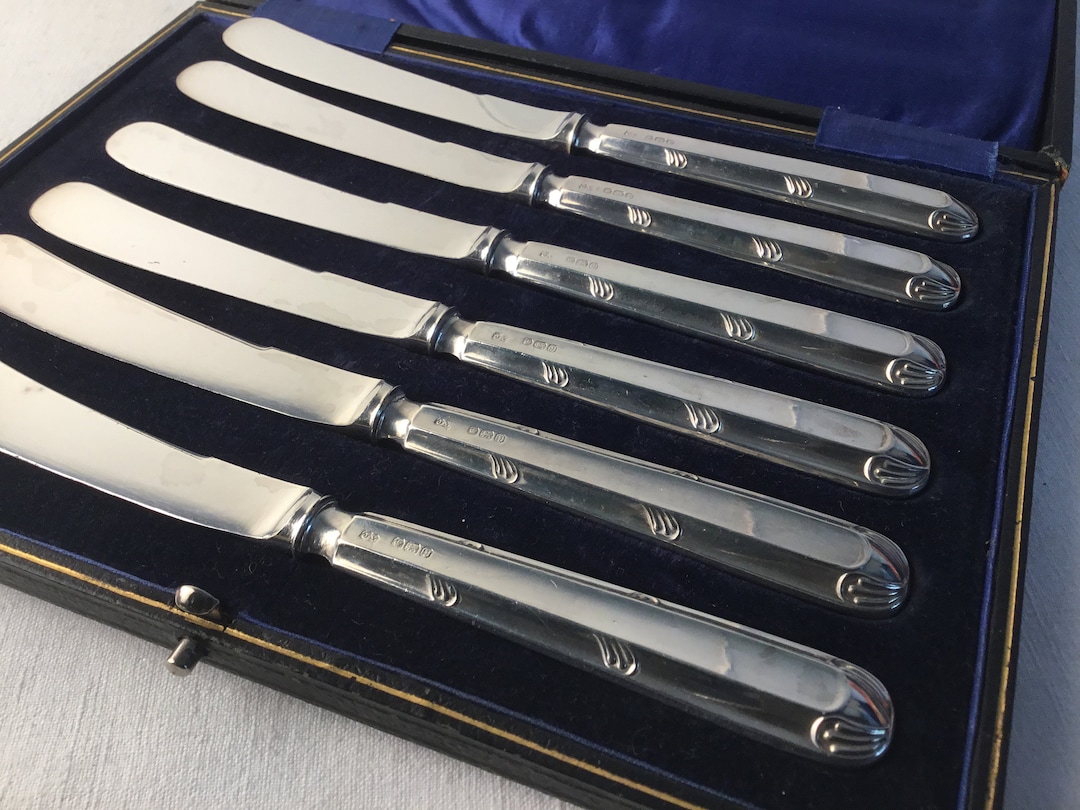 Yates Bros. Boxed Sterling Silver Butter/fruit Knives 1917 Etsy
