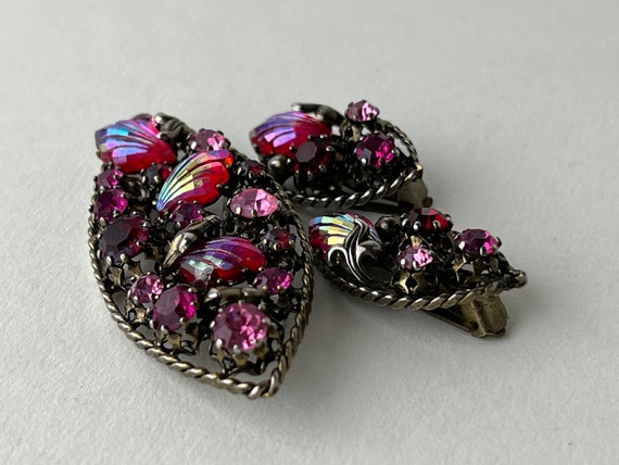 Vintage Austrian Shades of Pink and Red Crystal G… - image 3
