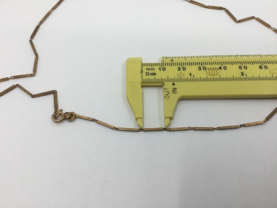 10K Rose Gold Rectangular Link Necklace, Solid 10… - image 6