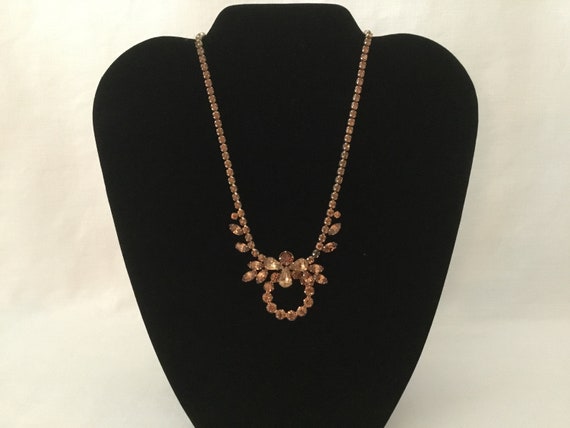 Sherman Topaz Rhinestone Necklace