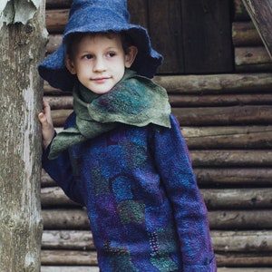 Felted wool coat for boys and girls kids handmade designer clothes image 1