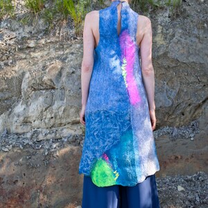 Bright felted spring womens tunic boho dress image 5