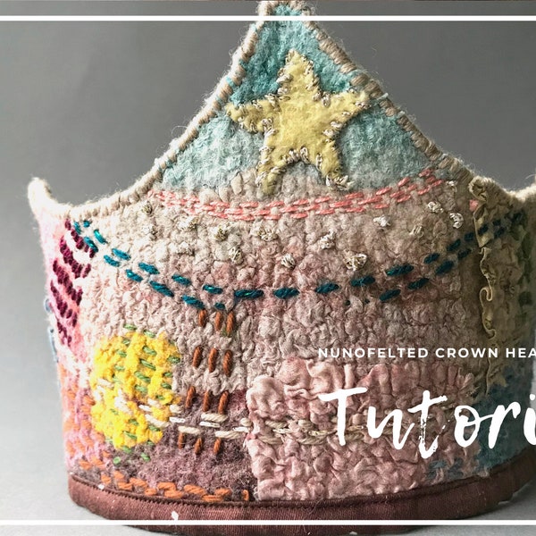 Crown felting tutorial subtitles nuno felting technique