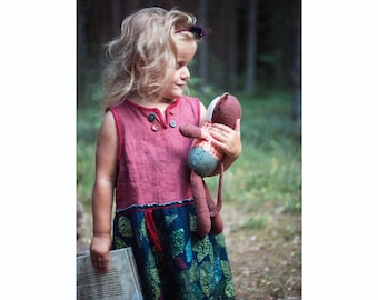 Felted boho  girls dress handmade toddler girls clothes