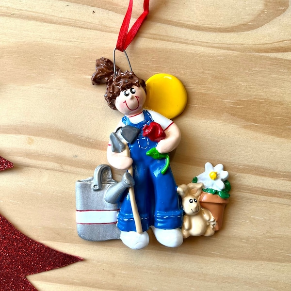 Personalized Plant Lady Christmas Ornament - Personalized Gardener Christmas Ornament