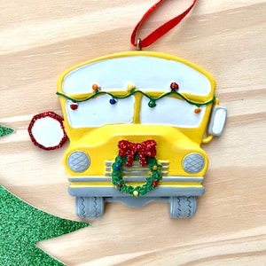 Personalized School Bus Christmas Ornament