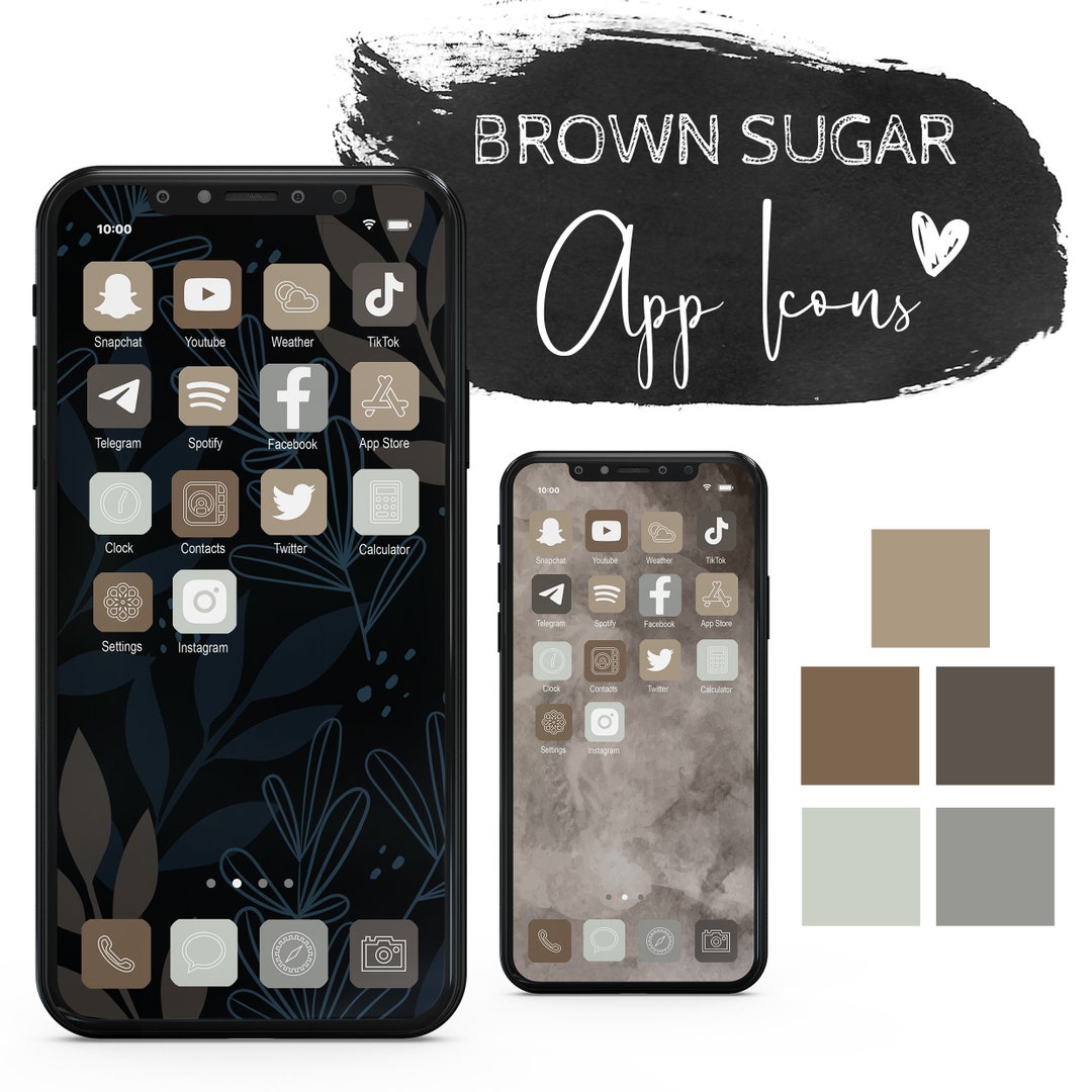 43 App Icons BROWN SUGAR Set Pastel Ios14 Iphone Etsy