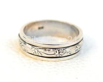 Spinner Ring, Fidget Ring, Flower Spinner Ring, Anxiety Ring, Spin Ring, Handmade Ring, Meditation Ring, Solid 925 Sterling Silver Ring