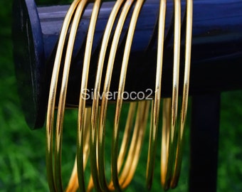 Brazalete Liso 9 Pzas. Conjunto de brazaletes Brazalete de latón macizo / Brazaletes de apilamiento de brazaletes de 9 días / Regalo de joyería de latón para mujer