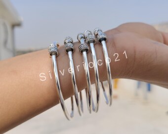 Lot de 5 joncs, joncs en argent, joncs à maillons ouverts, bracelet jonc en argent lourd, bijoux indiens, joncs en argent pour femme, soldes Etsy.
